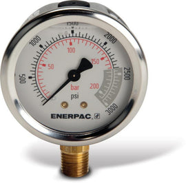 Enerpac G2516L Glycerin-Filled Pressure Gauge, 3,000 psi