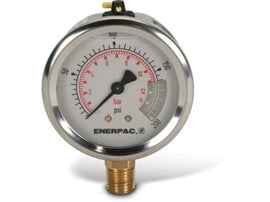 Enerpac G2511L hydraulic pressure gauge, 0-200 psi, lower mount
