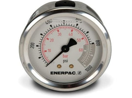 Enerpac G2531R hydraulic pressure gauge, 0-1,000 psi, center rear mount