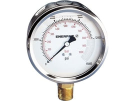 Enerpac G4040L hydraulic pressure gauge, 0-15,000 psi, lower mount