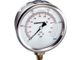 Enerpac G4089L hydraulic pressure gauge, 0-15,000 psi, lower mount