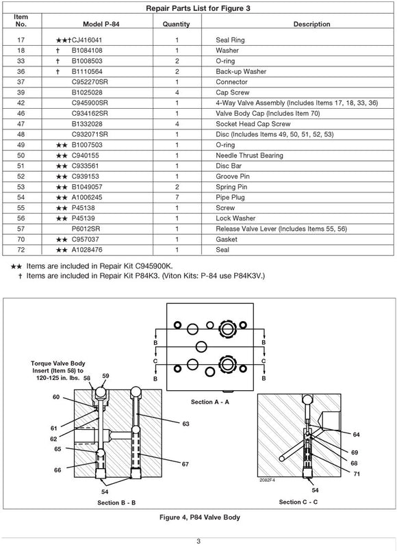 P80K4 Universal Enerpac Hydraulic Pump Repair Kit - Page 3