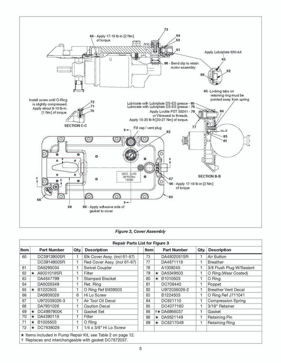 PATG1100K Enerpac Repair Kit for patg1102n, patg1105n, parg1102n & parg1105n